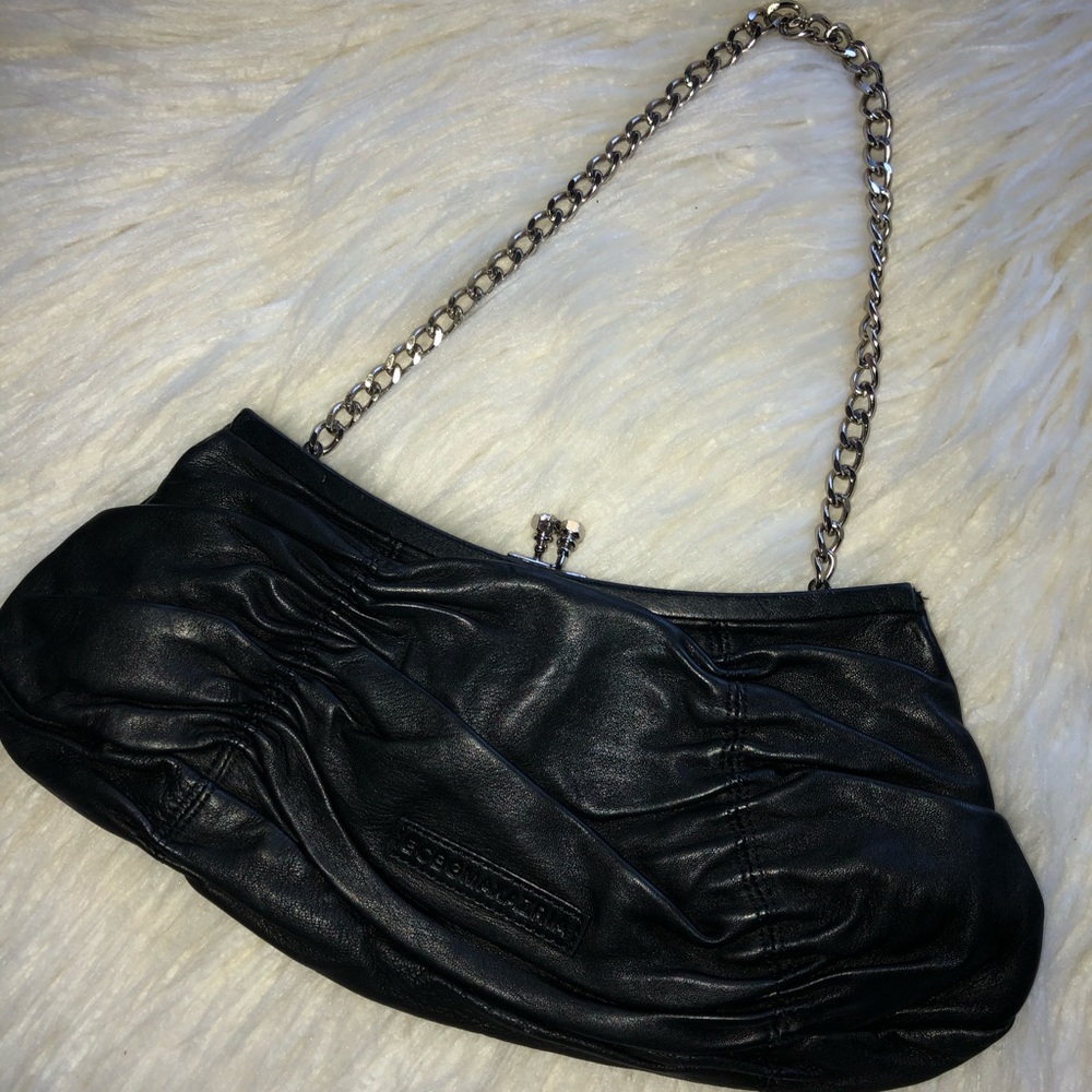 BCBGMAXAZRIA - Evening Black Leather Clutch
